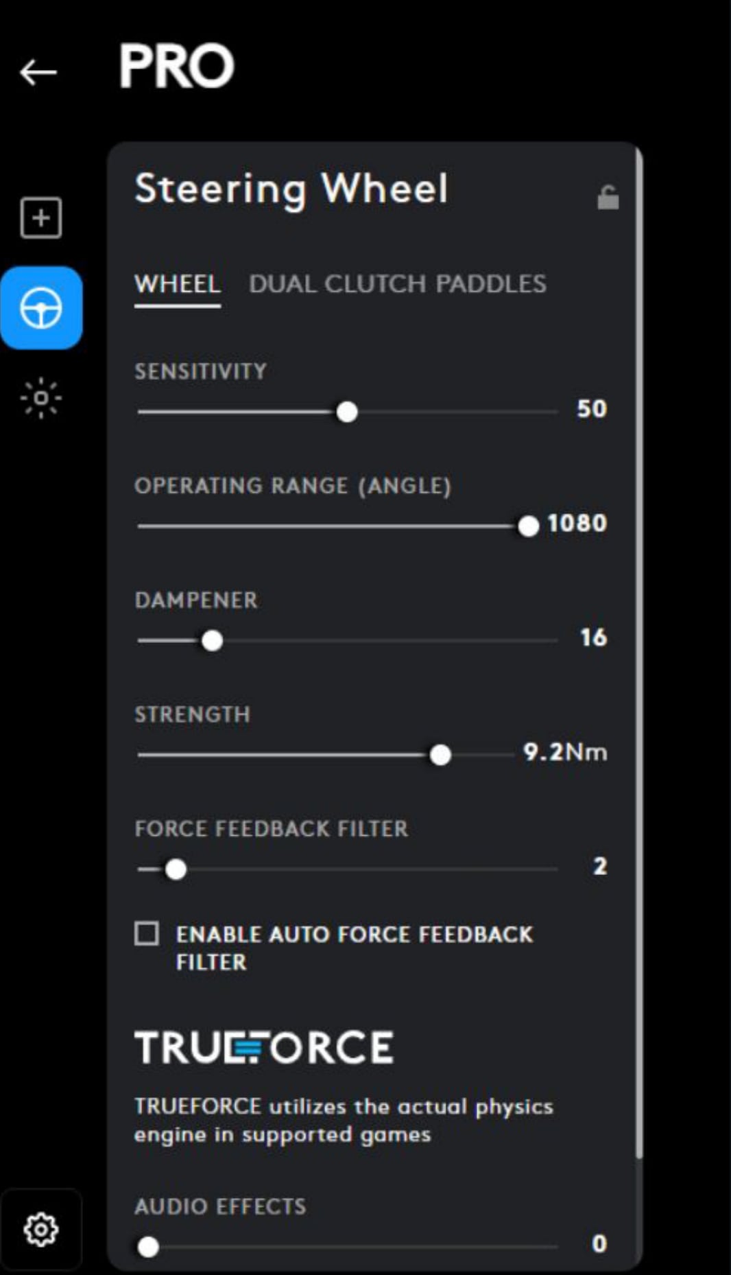 Logitech settings