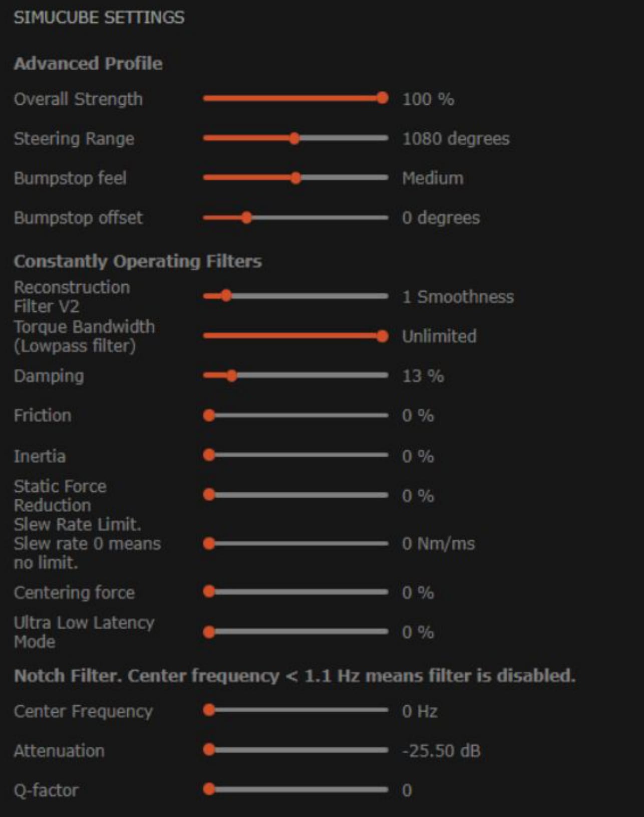 Simucube settings